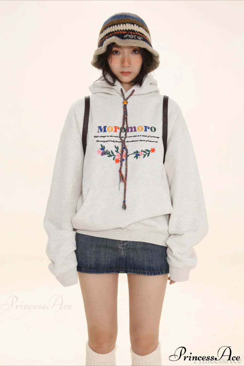 Letter Embroidery Relaxed Thickened  Hoodie - Image 9