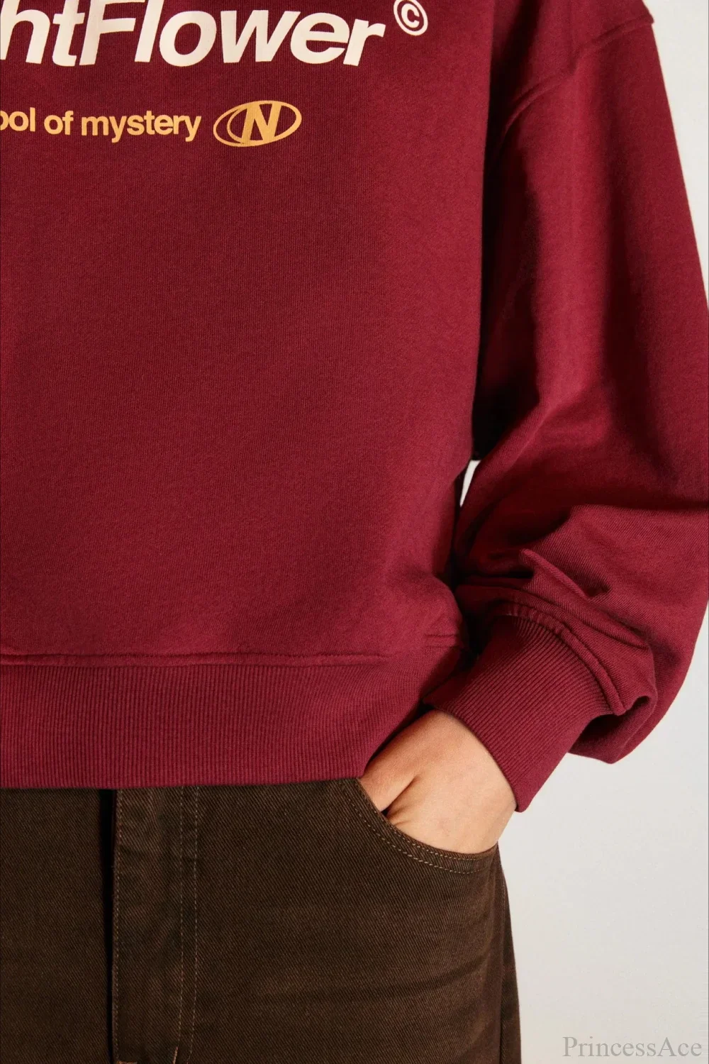 Letter Print Half Zip Stand Collar Loose Sweatshirt - Image 13
