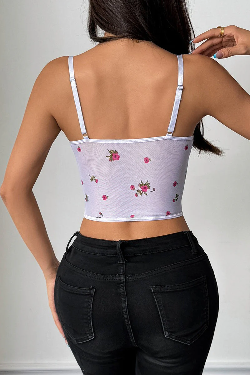 Light Lace Sexy Floral Bustier Cami Top - Image 5