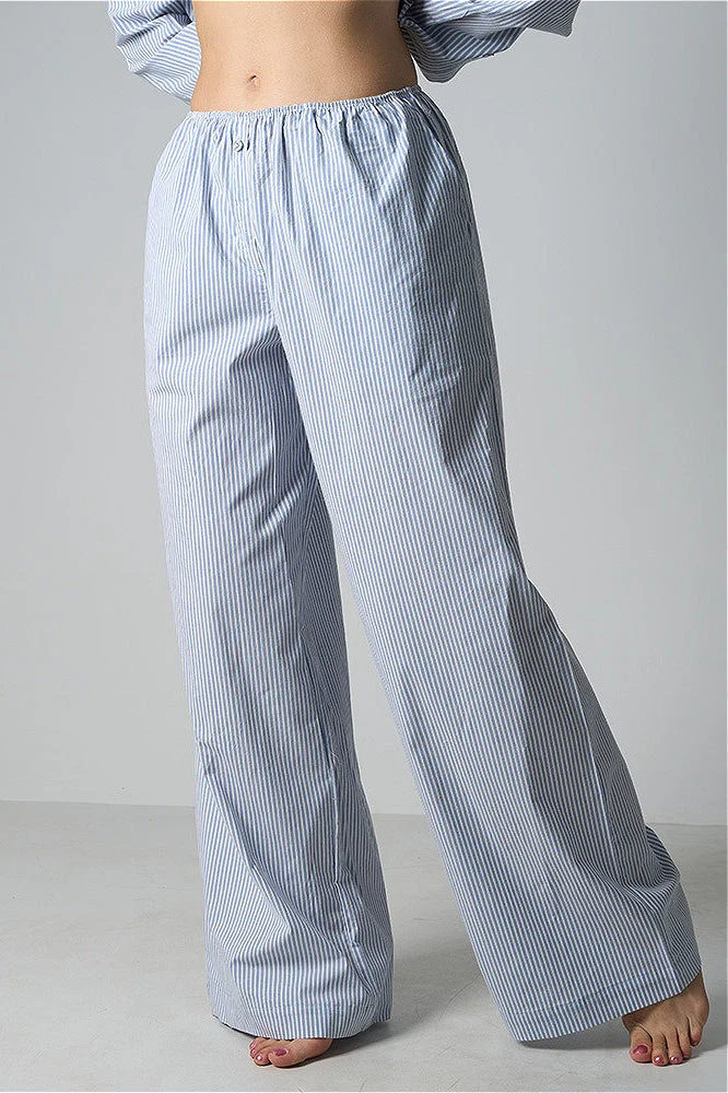 Light Striped Elastic Relaxed Pants - Image 10