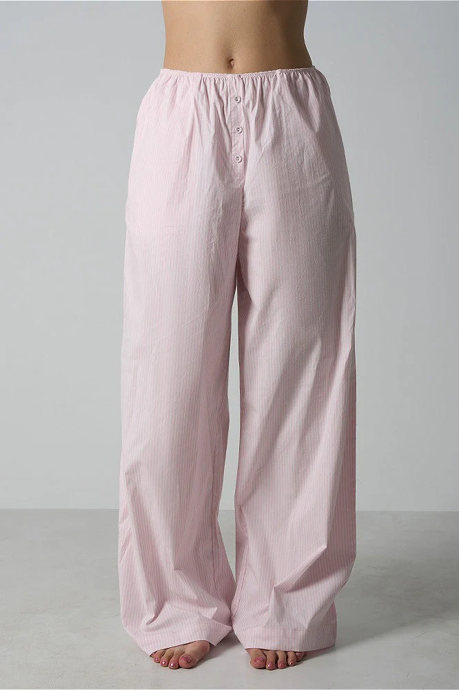 Light Striped Elastic Relaxed Pants - Image 3