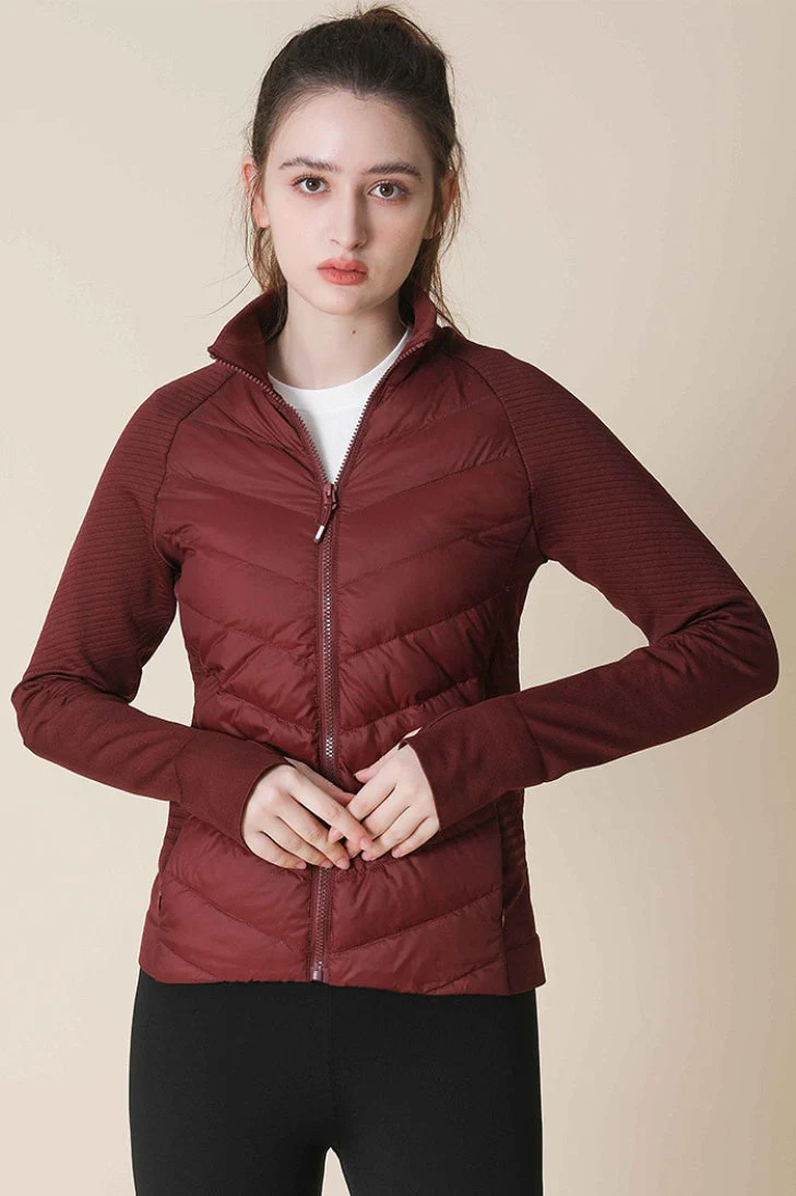 Lightweight Slim Stand Collar Down Puffer Windproof Sports Jacket - Image 6