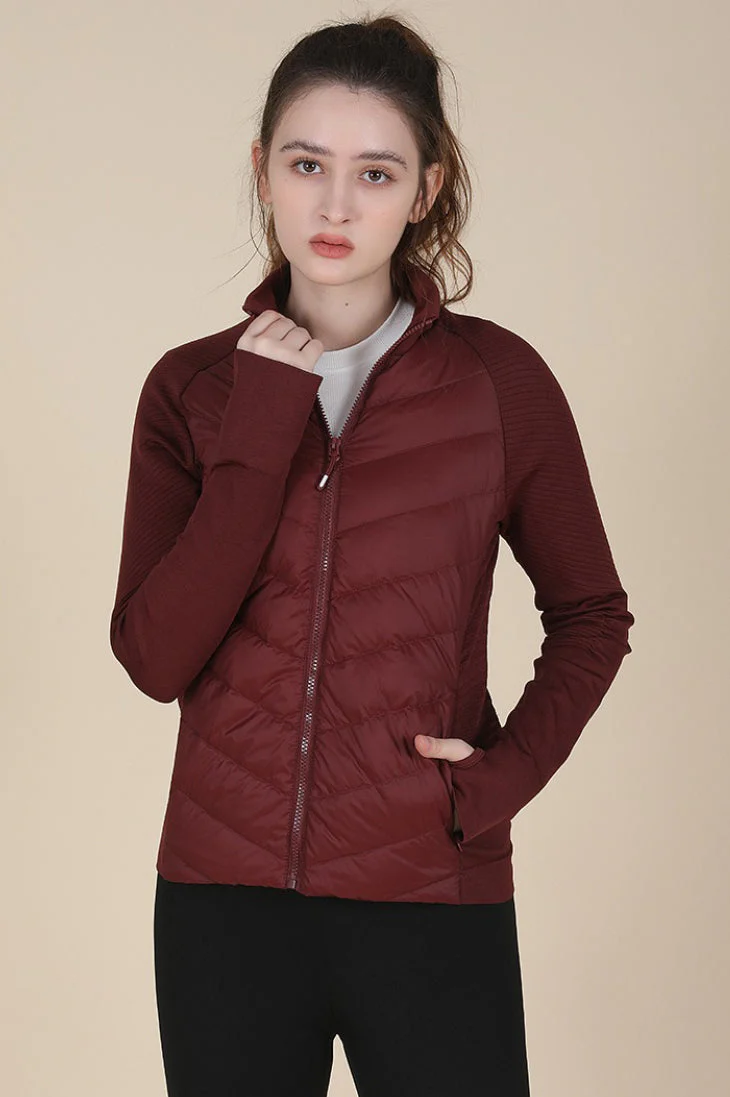 Lightweight Slim Stand Collar Down Puffer Windproof Sports Jacket - Image 7