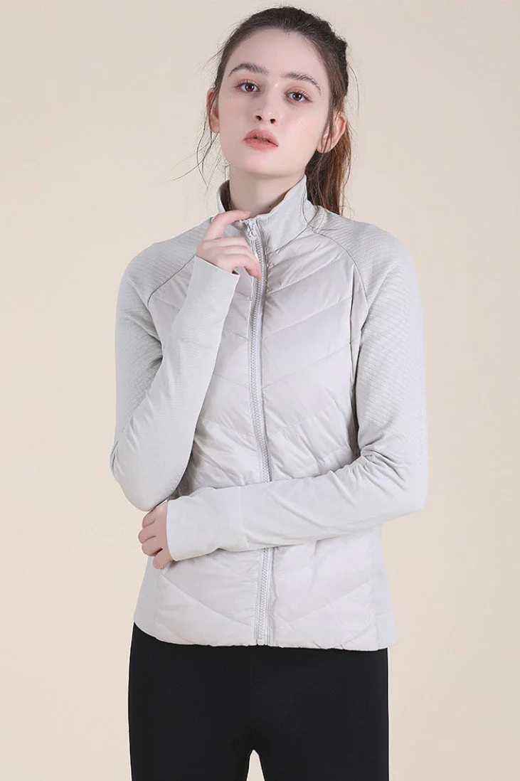 Lightweight Slim Stand Collar Down Puffer Windproof Sports Jacket - Image 9