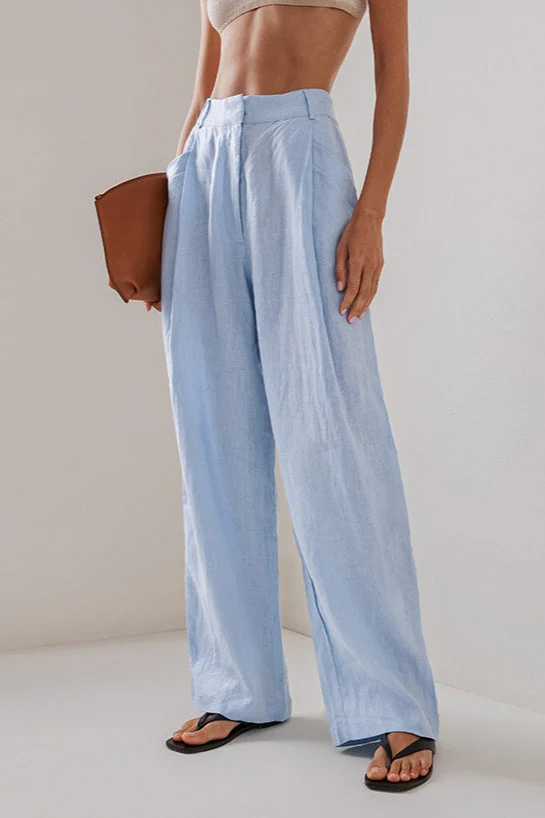 Linen Loose Long Sleeve Pants Two Piece Set - Image 4