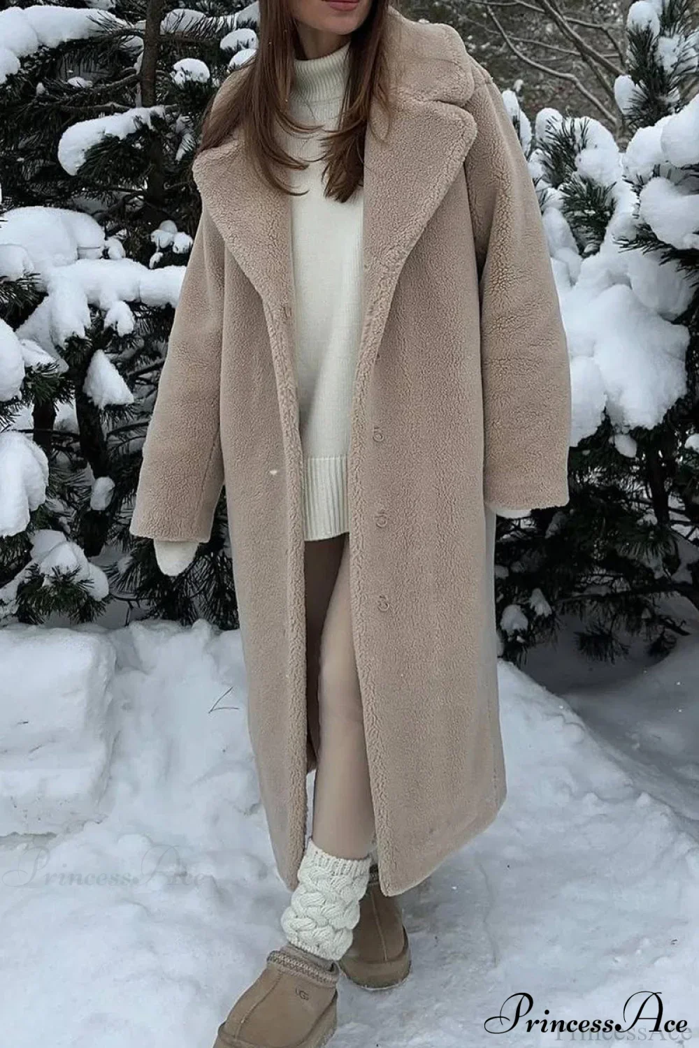 Long Fleece Sherpa Warm Fuzzy Overcoat - Image 4