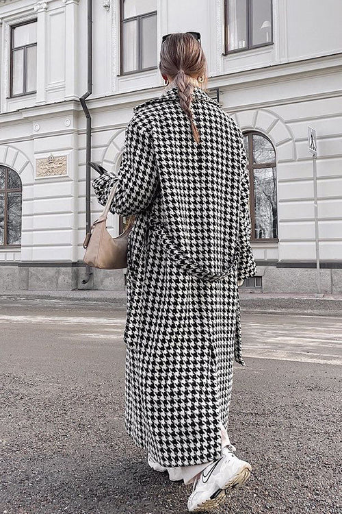 Long Houndstooth Trench High End Overcoat - Image 2