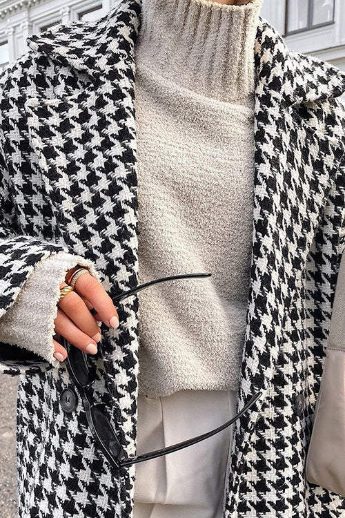 Long Houndstooth Trench High End Overcoat - Image 3