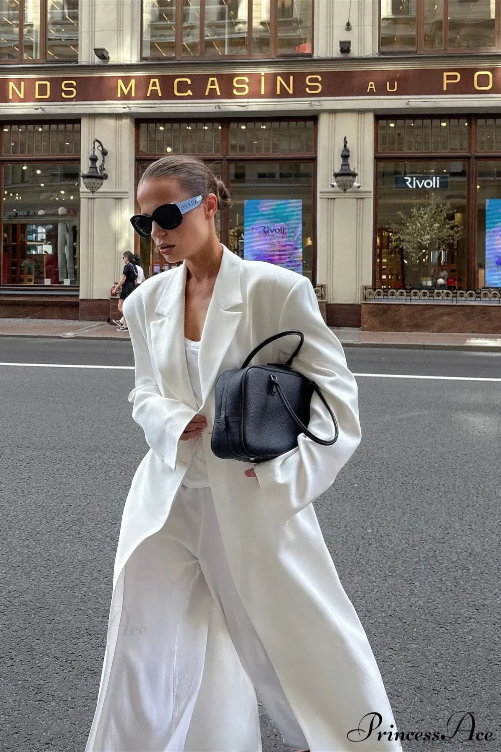 Long Sleeve Fitted Waist Long Chic Overcoat - Image 2