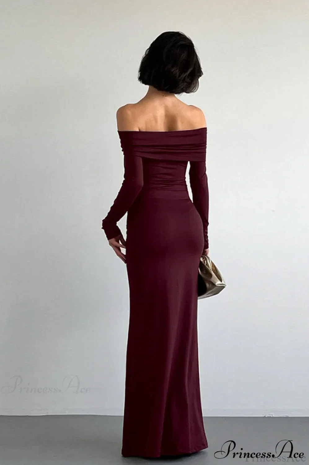 Long Sleeve Off Shoulder Sexy Bodycon Maxi Dress - Image 3