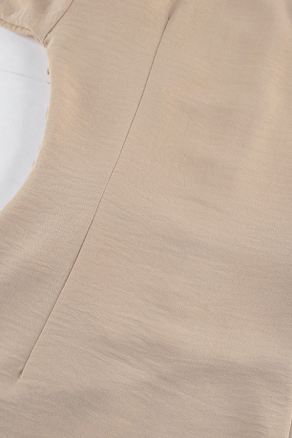 Long Sleeve Waist Irregular Pleated Bodycon Mini Dress - Image 7
