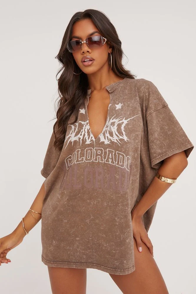 Loose Casual Sexy V Neck Vintage T-shirt - Image 5