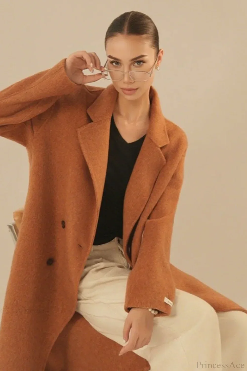 Loose Mid-Length Slouchy Korean Wool Overcoat - Image 2