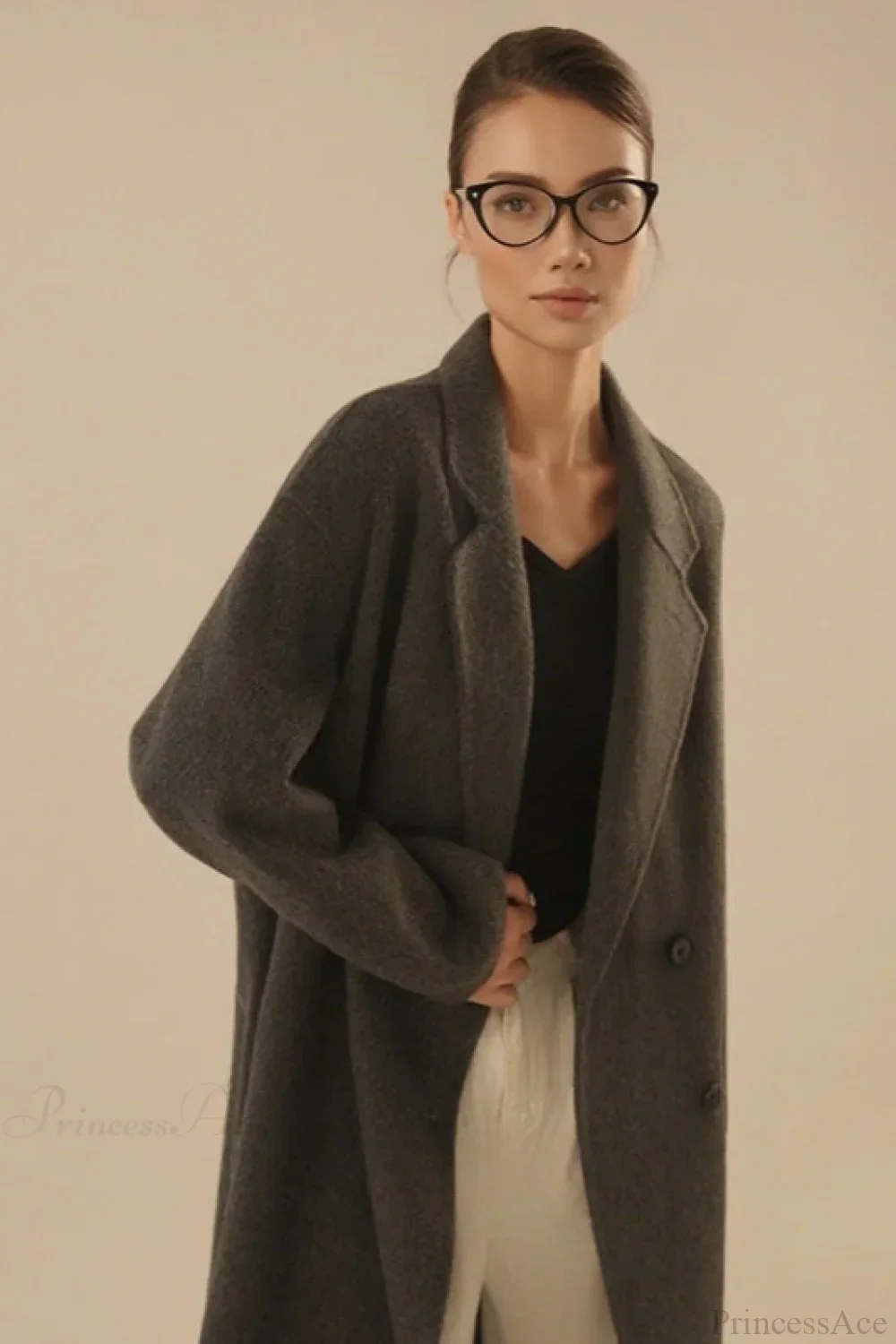 Loose Mid-Length Slouchy Korean Wool Overcoat - Image 3