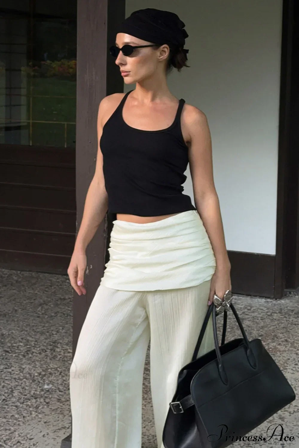 Loose Ruched Cuffed Harem Pants - Image 2