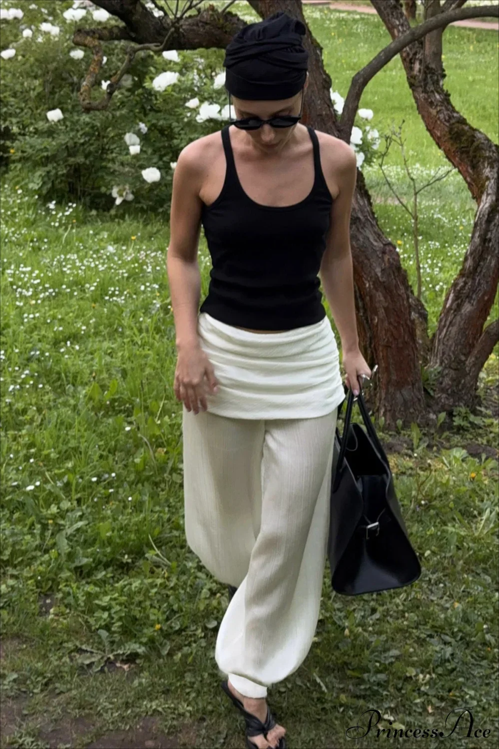 Loose Ruched Cuffed Harem Pants - Image 4