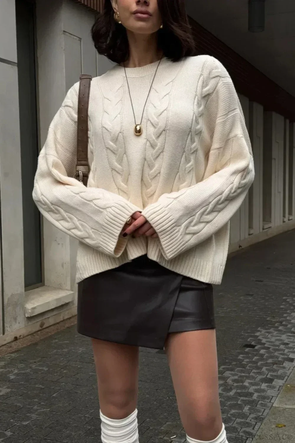 Loose Solid Lazy Casual Crewneck Sweater