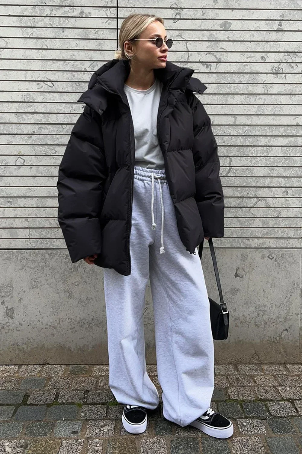 Loose Solid Minimalist Hooded Cotton Coat - Image 9