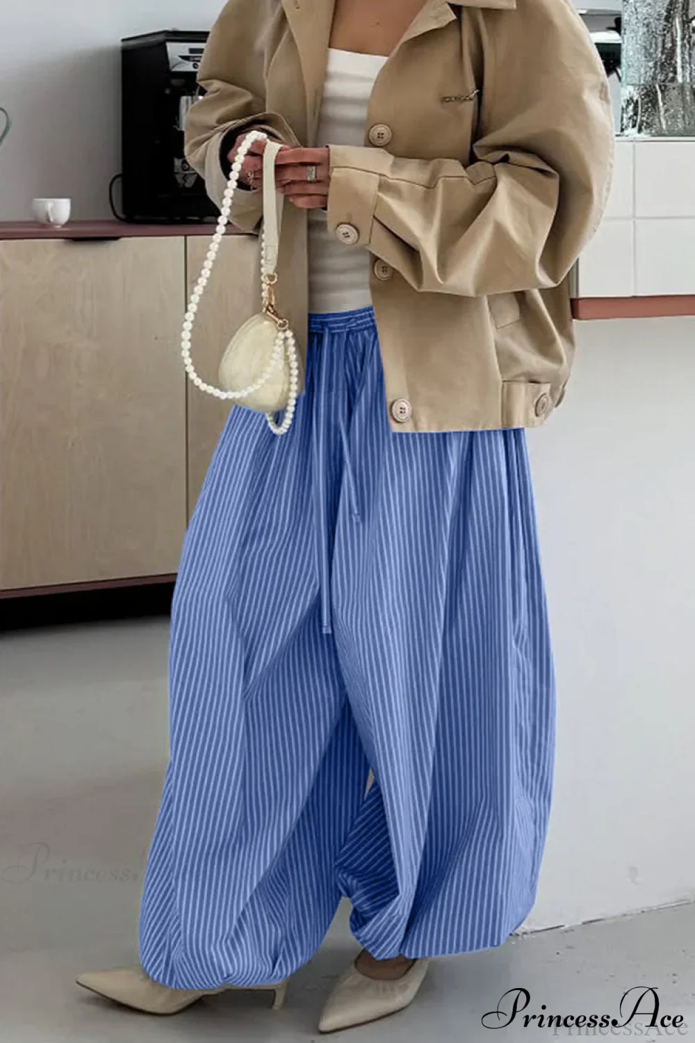Loose Stripe Harem Pants - Image 2