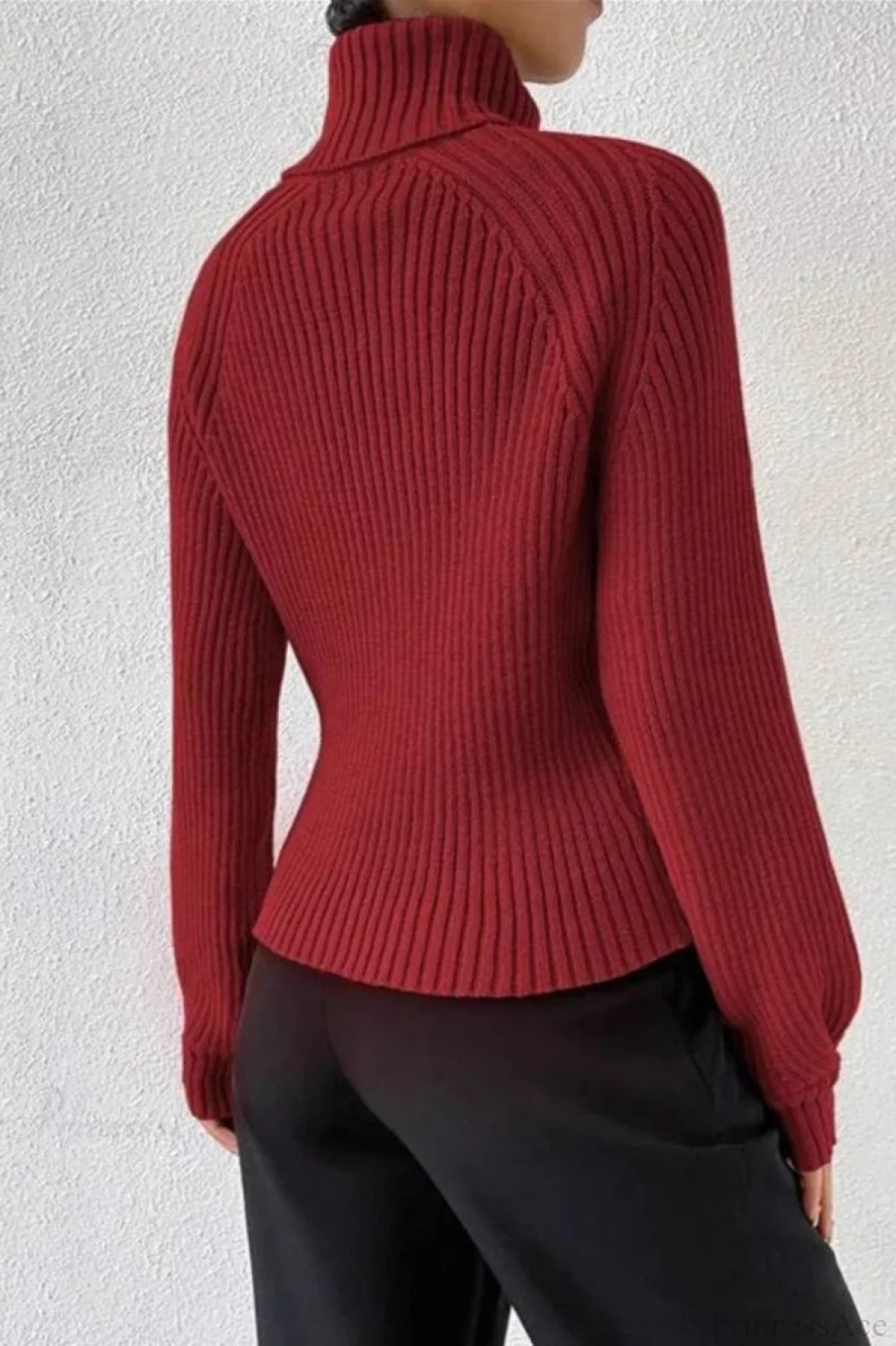 Loose Turtleneck Raglan Sleeve Sweater - Image 3