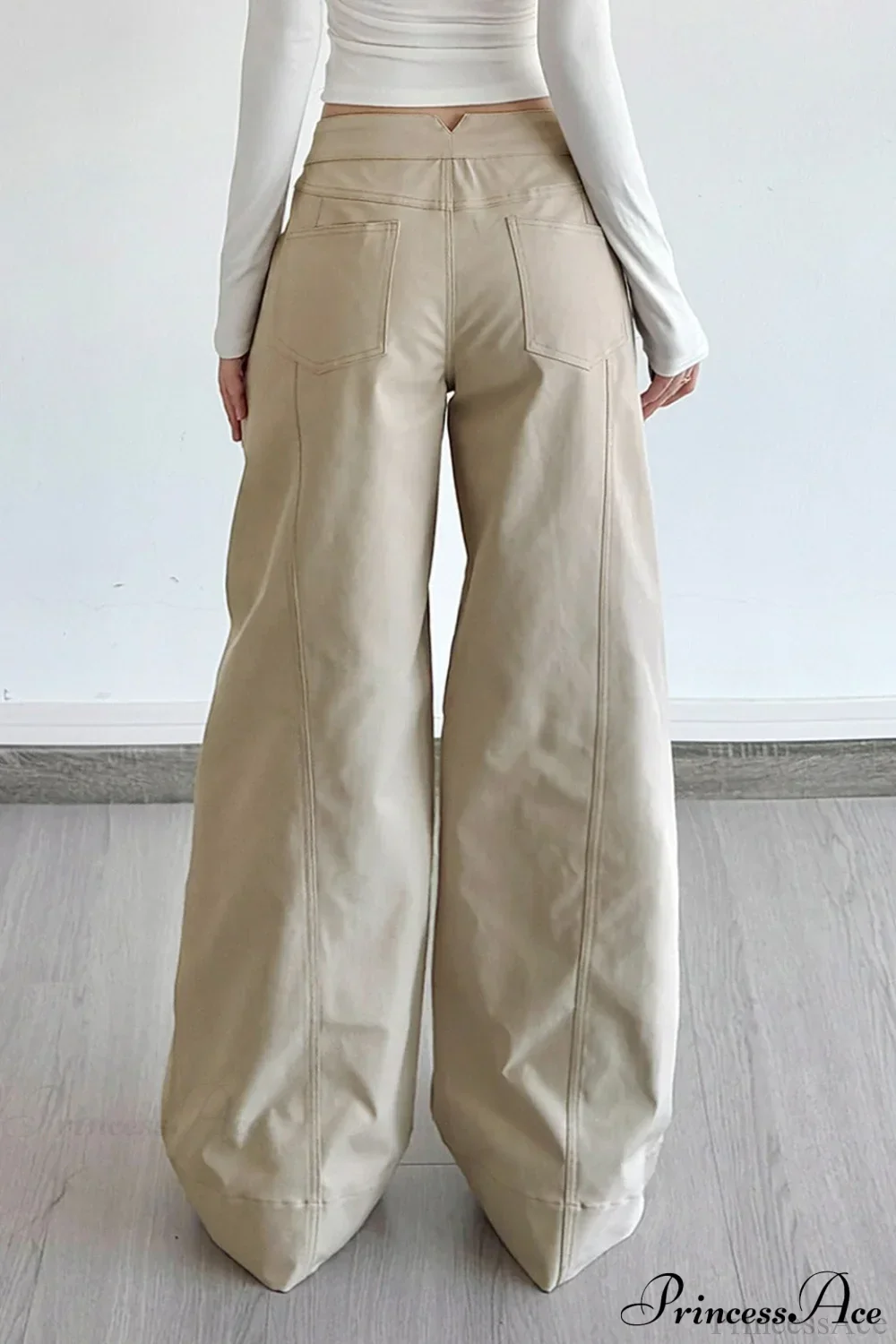 Loose Wide-Leg Drawstring Cargo Pants - Image 3