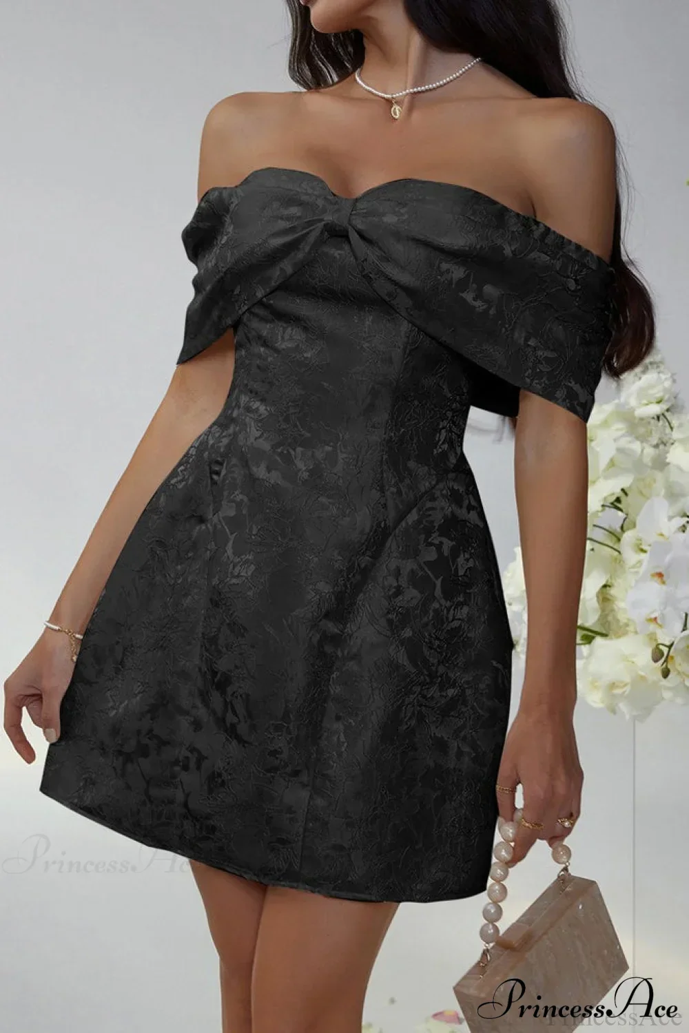 Luxury Ladylike Bow Embellished Strapless Party Dress - Image 6