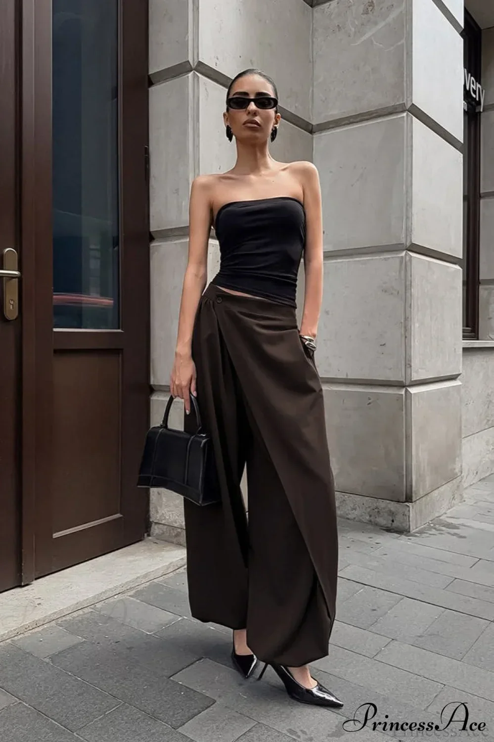 Maillard Asymmetrical High Waist Pants - Image 3