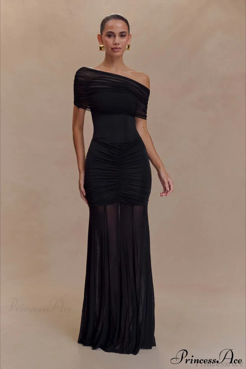 Mesh Panel Strapless Elegant Bodycon Party Dress - Image 7