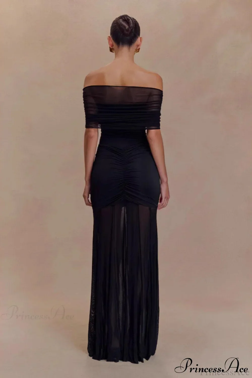 Mesh Panel Strapless Elegant Bodycon Party Dress - Image 8