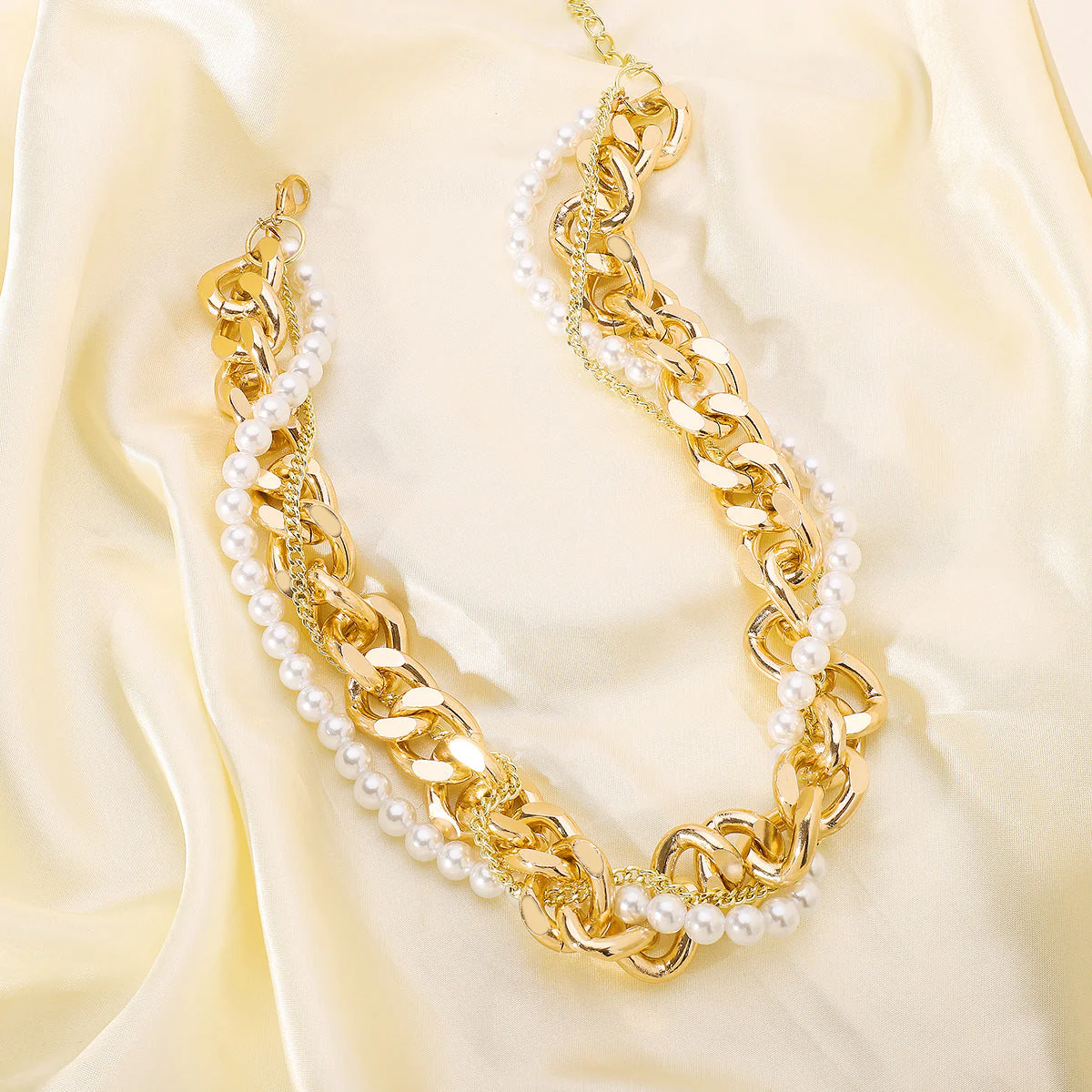 Metal Pearl Stackable NeckLace - Image 3