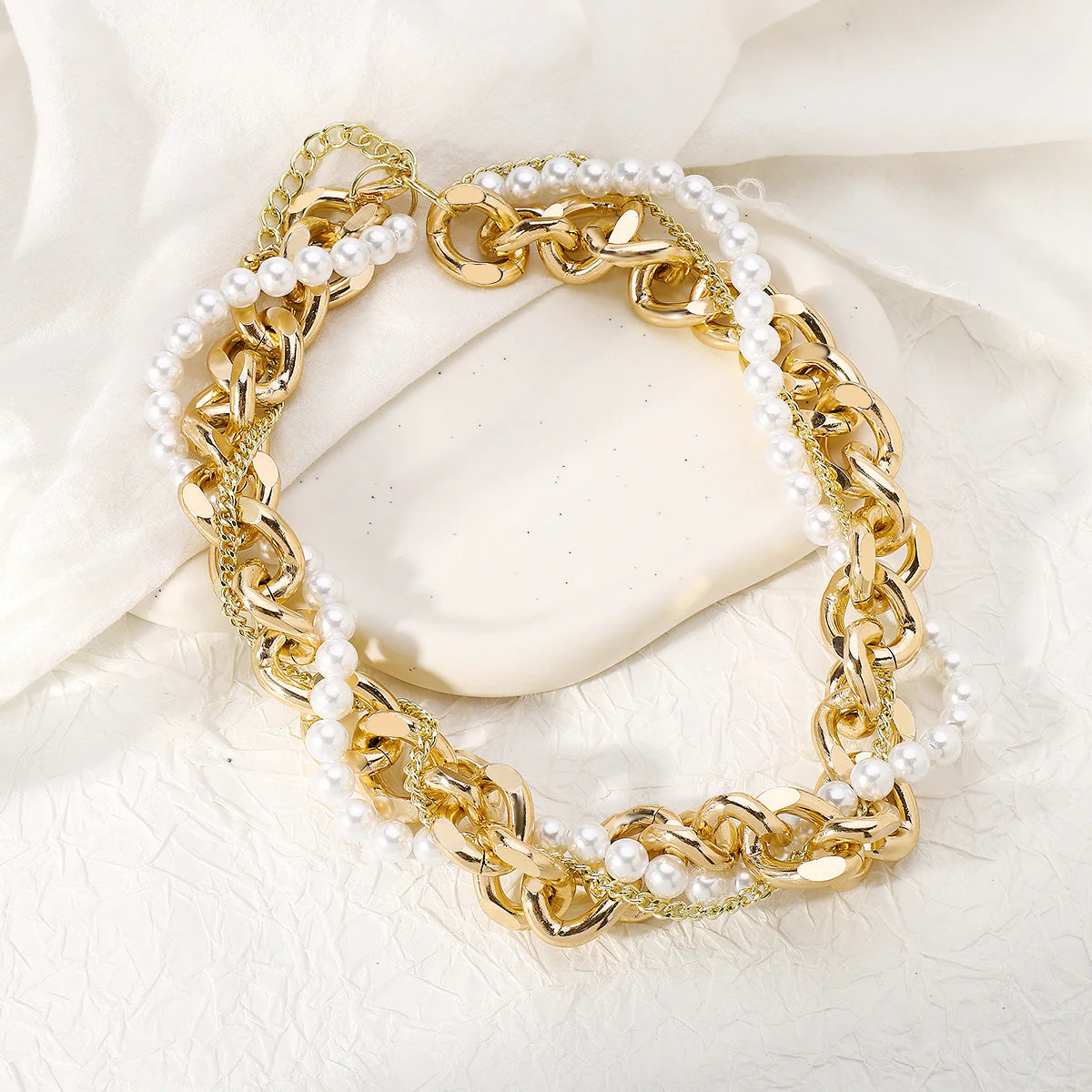 Metal Pearl Stackable NeckLace - Image 4