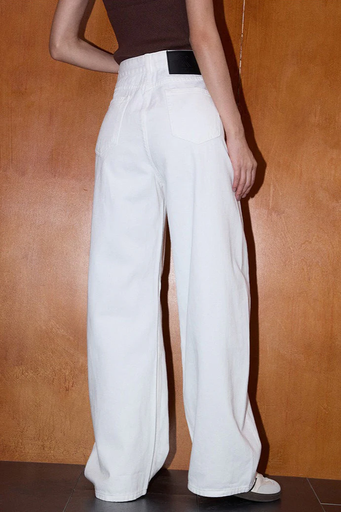 Metallic Accent High Waist Wide Leg Jeans - Image 2