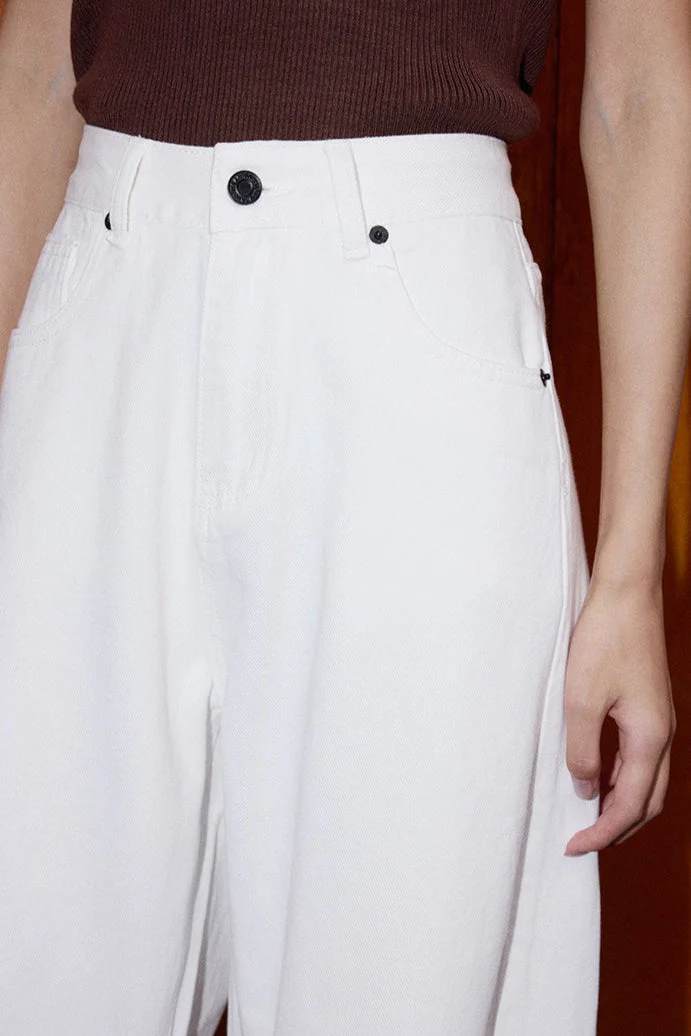 Metallic Accent High Waist Wide Leg Jeans - Image 5