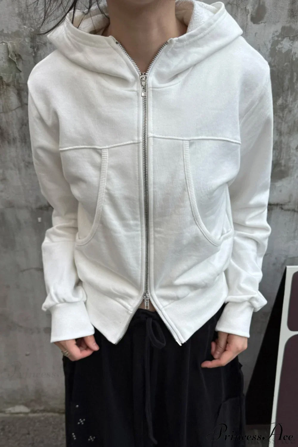 Minimalist Athleisure Slim Fit Zip-Up Hoodie - Image 2