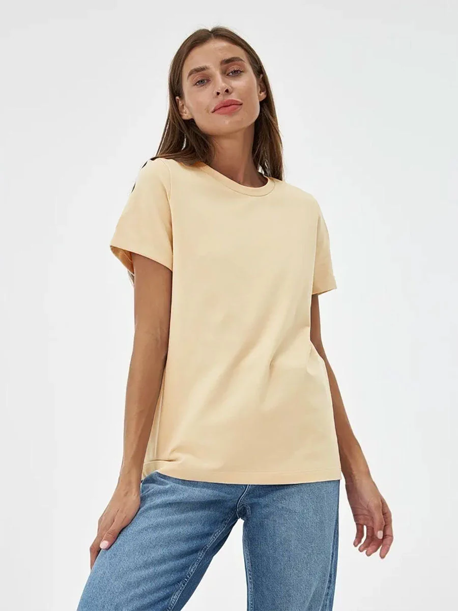 Minimalist Casual Solid Crew Neck T-shirt - Image 11