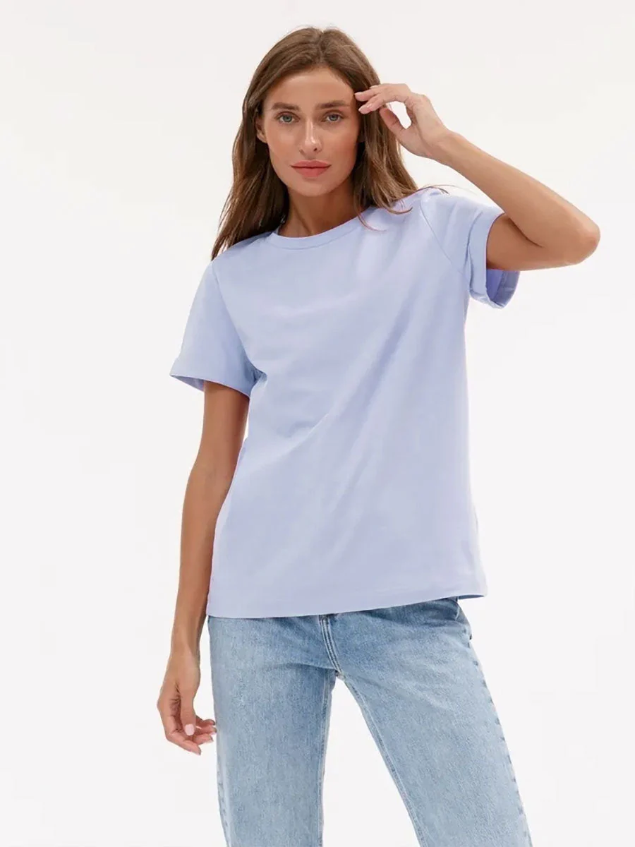Minimalist Casual Solid Crew Neck T-shirt - Image 14