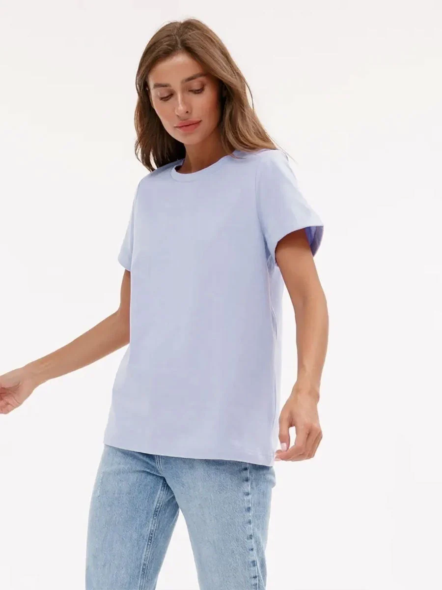 Minimalist Casual Solid Crew Neck T-shirt - Image 15