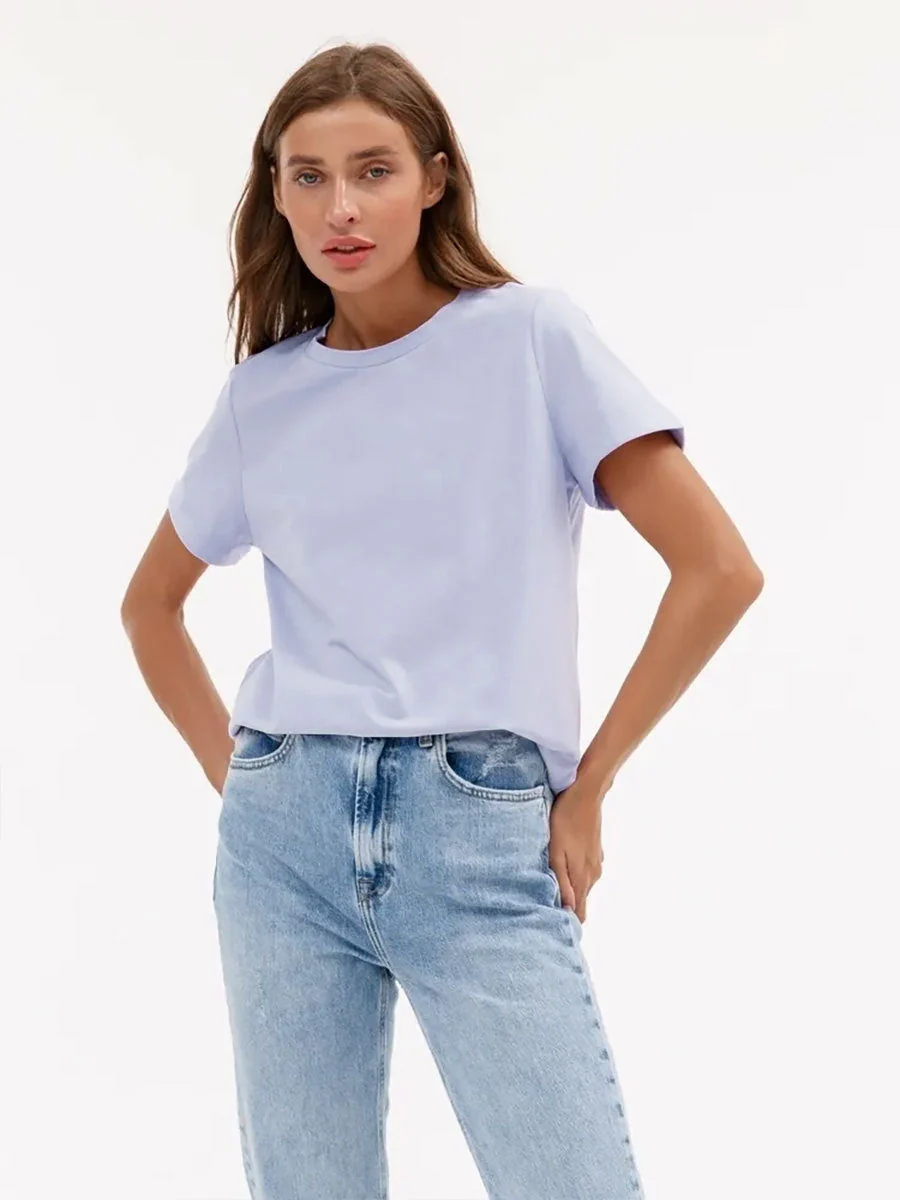 Minimalist Casual Solid Crew Neck T-shirt - Image 16