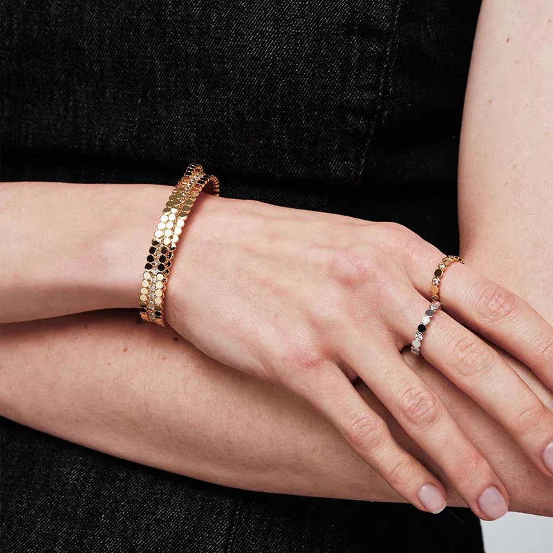 Minimalist Round Bead Zircon Open Bracelet - Image 5