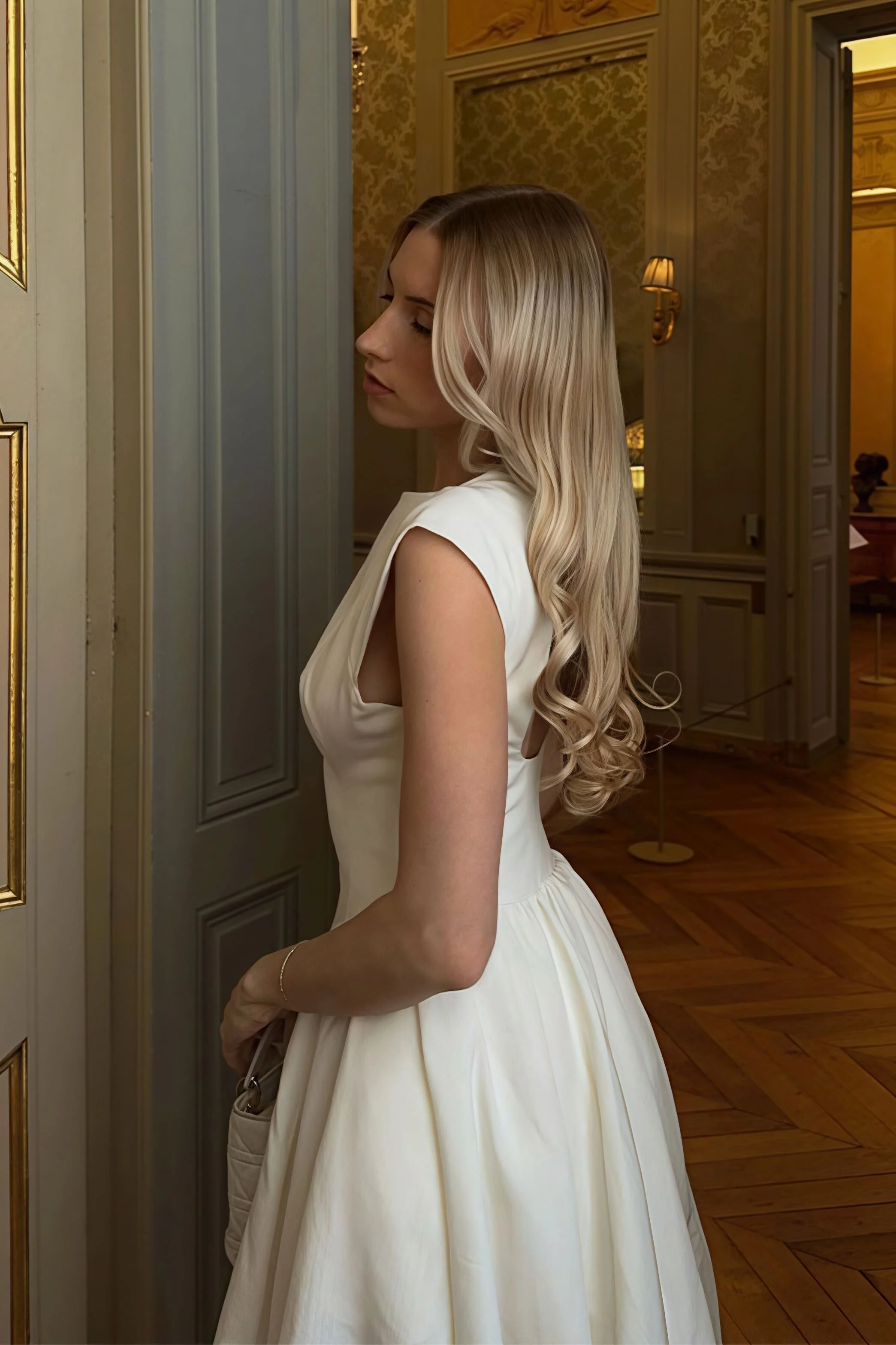 Minimalist Solid Backless Swing Midi Dress - Image 3