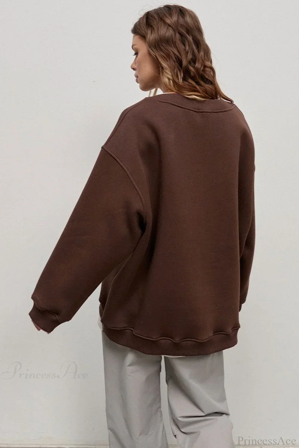 Minimalist Solid Crew Neck Oversize Sweatshirts - Image 17