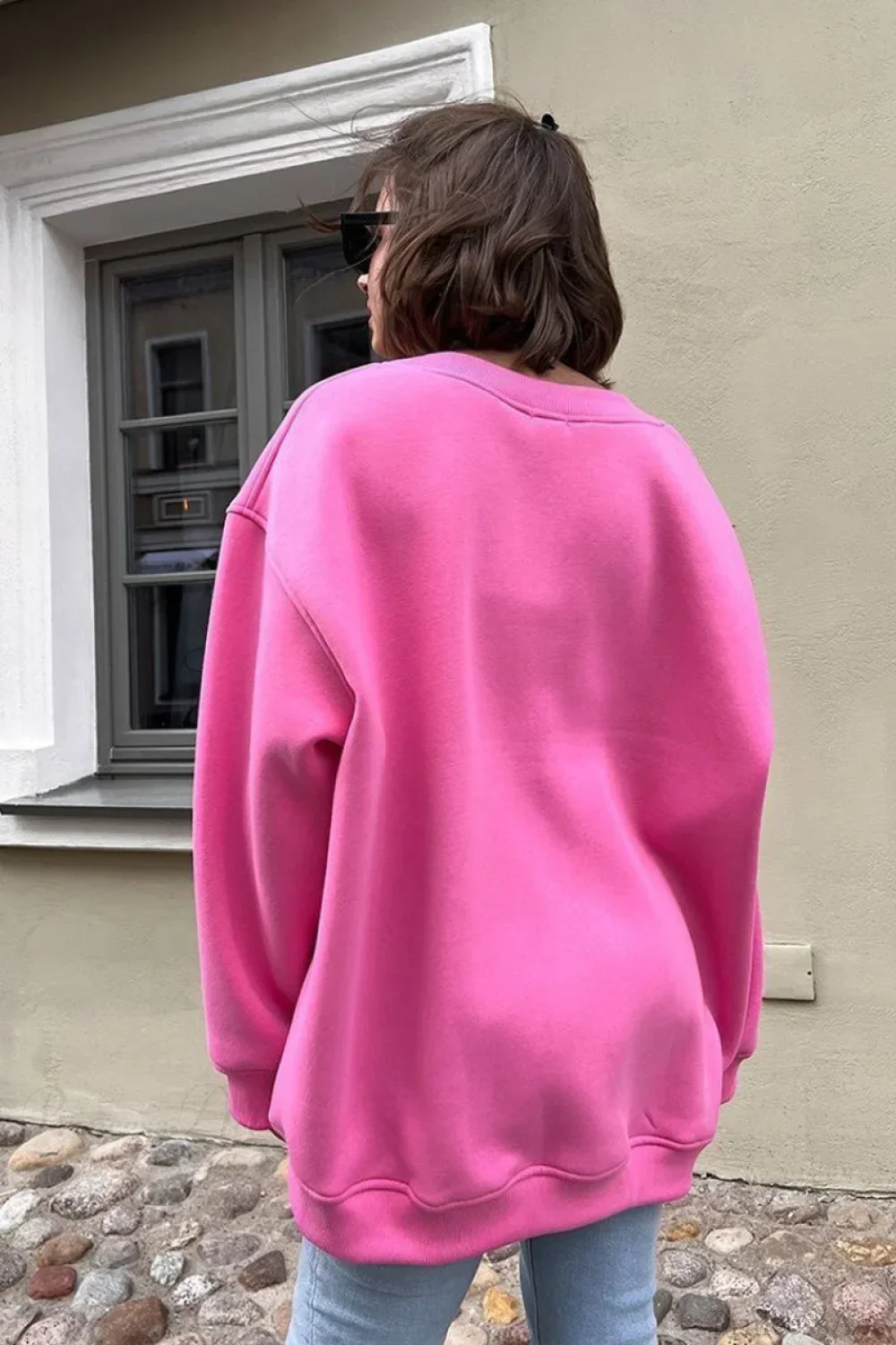 Minimalist Solid Crew Neck Oversize Sweatshirts - Image 6