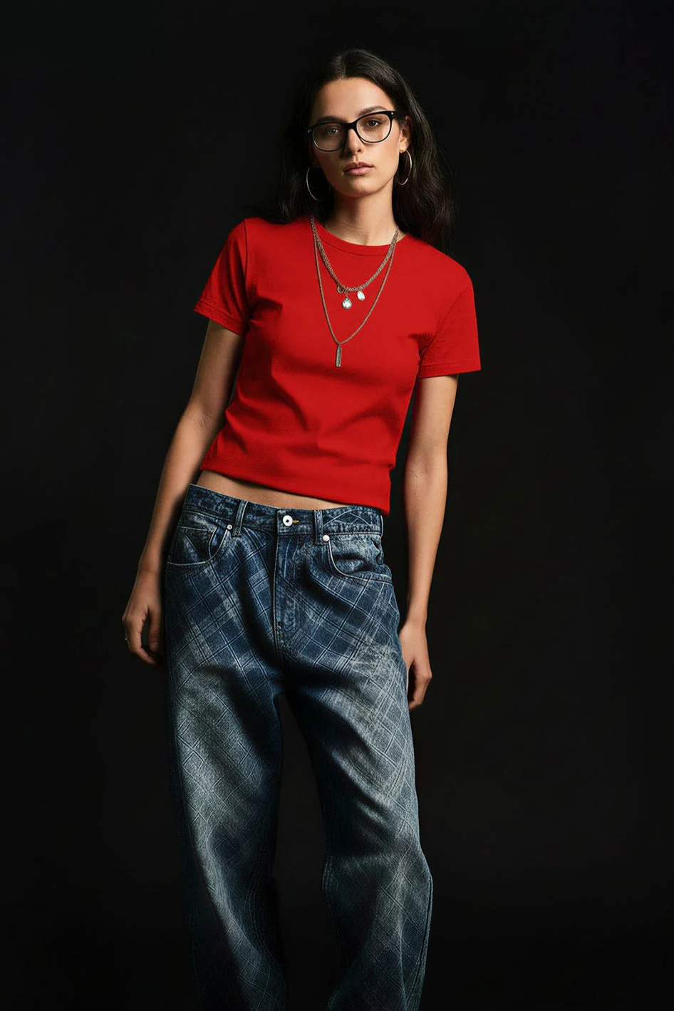 Minimalist Solid Crew Neck Slim Crop T-shirt - Image 10