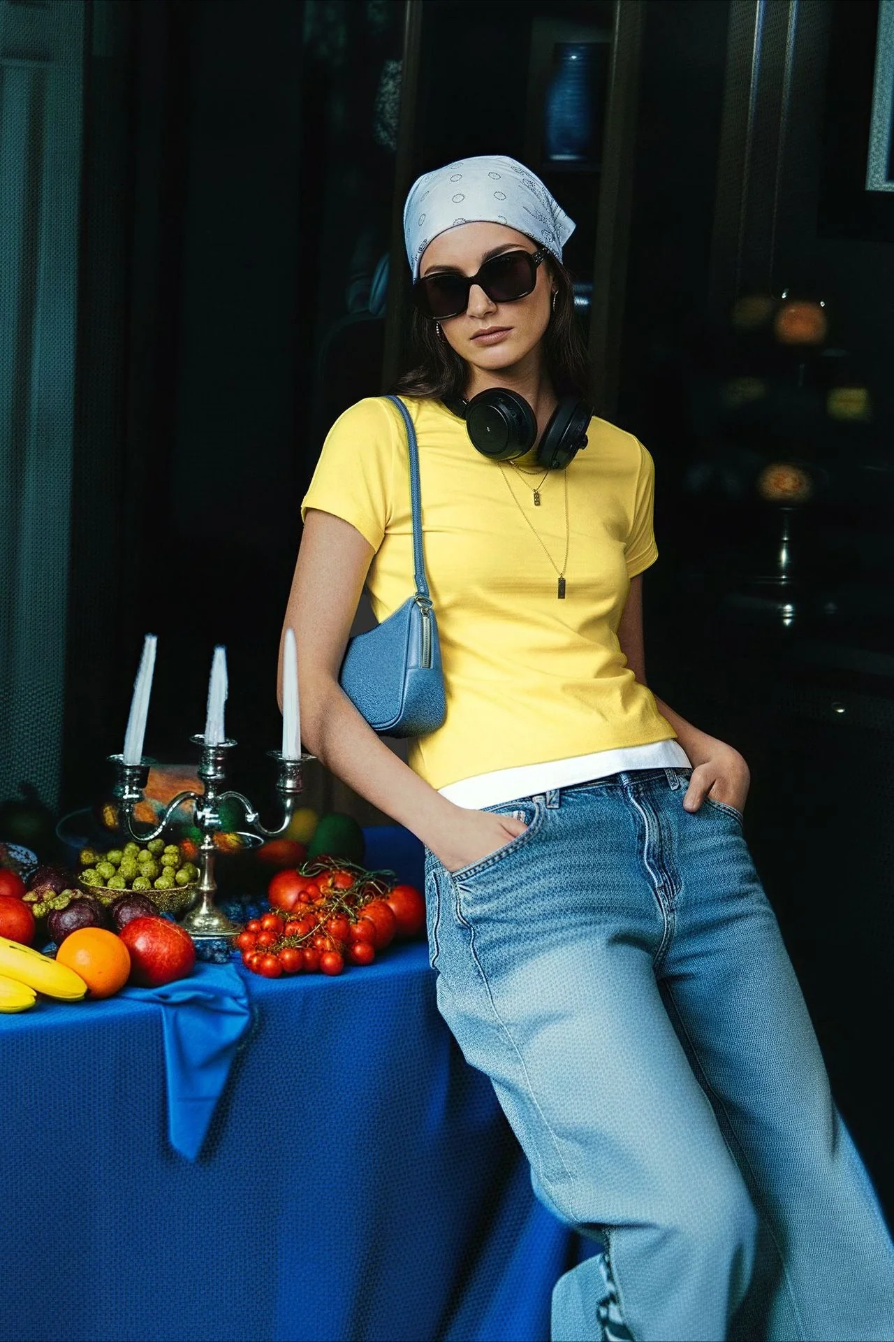 Minimalist Solid Crew Neck Slim Crop T-shirt - Image 3