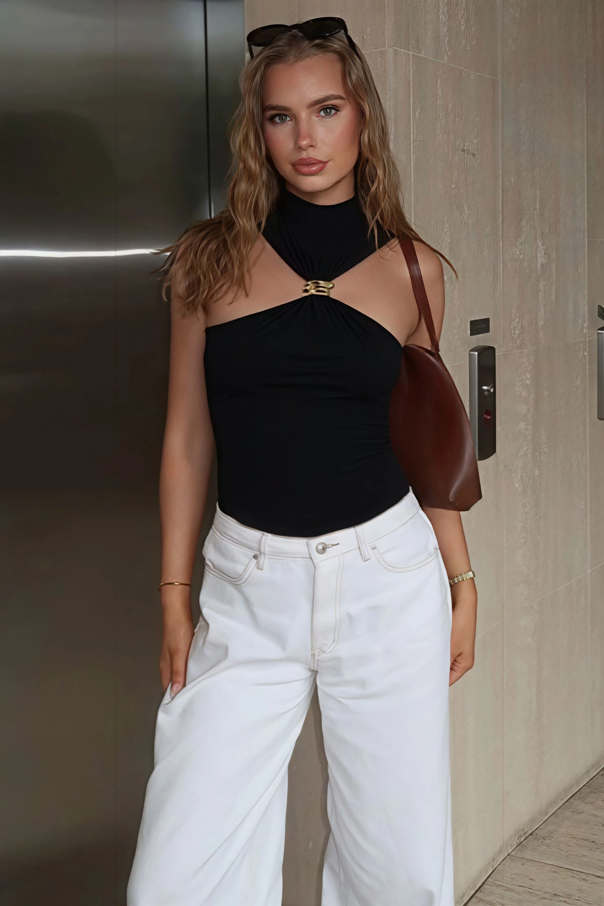 Minimalist Solid Metal Sexy Slim Halter Top - Image 6