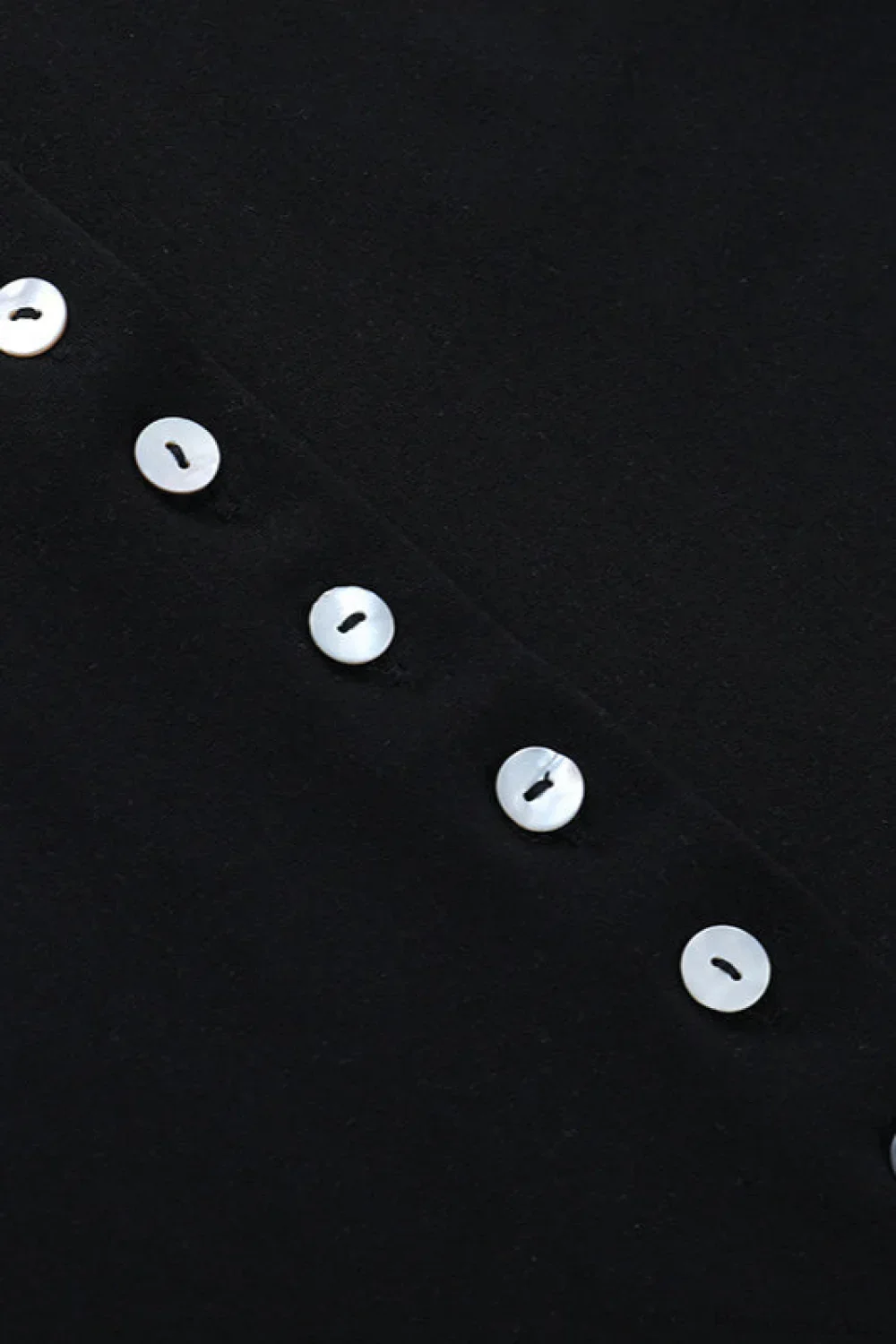 Multi-Button Fitted Solid Long Sleeve Tee - Image 4