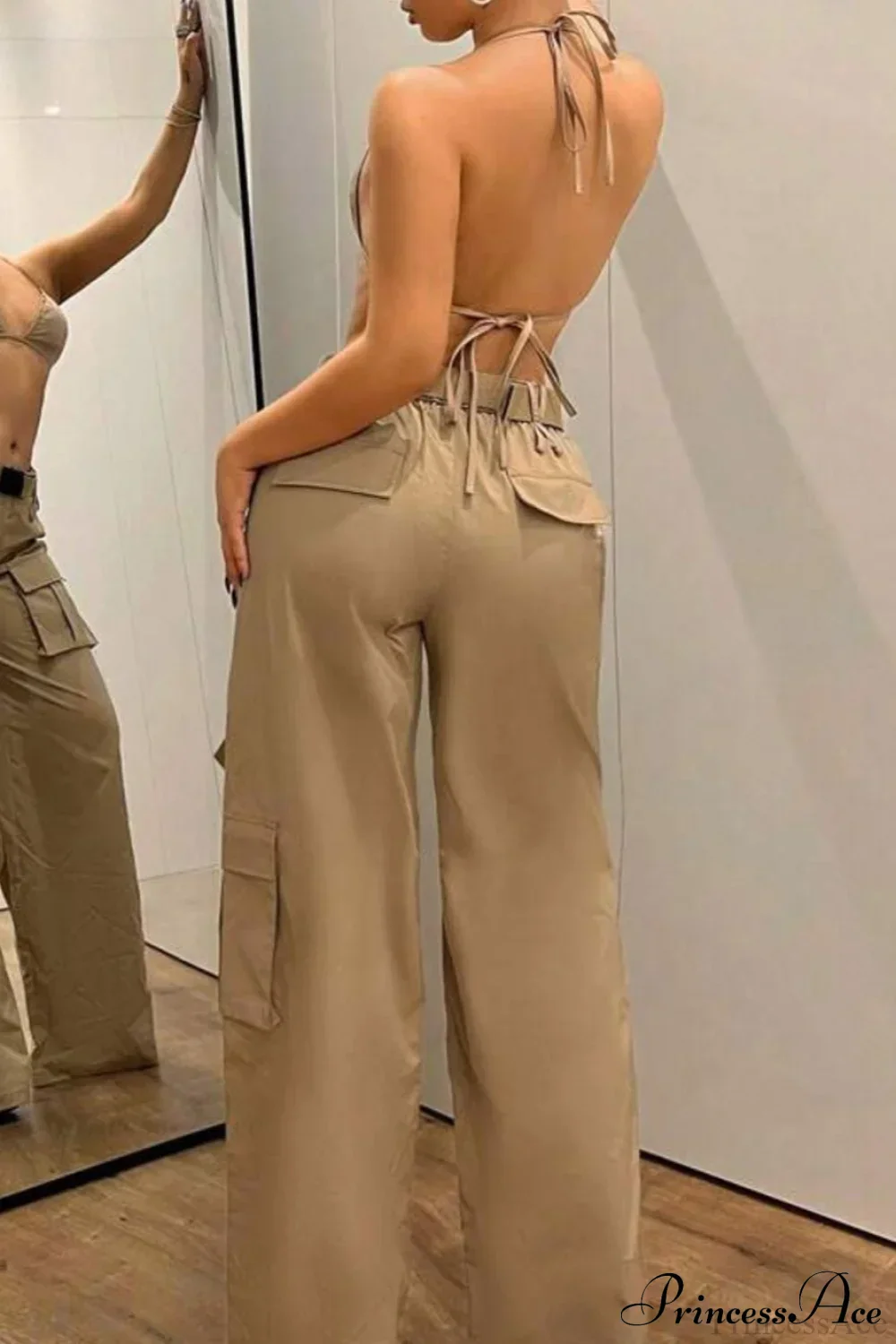 Multi-Pocket Mid-Rise Straight-Leg Cargo Pants - Image 3
