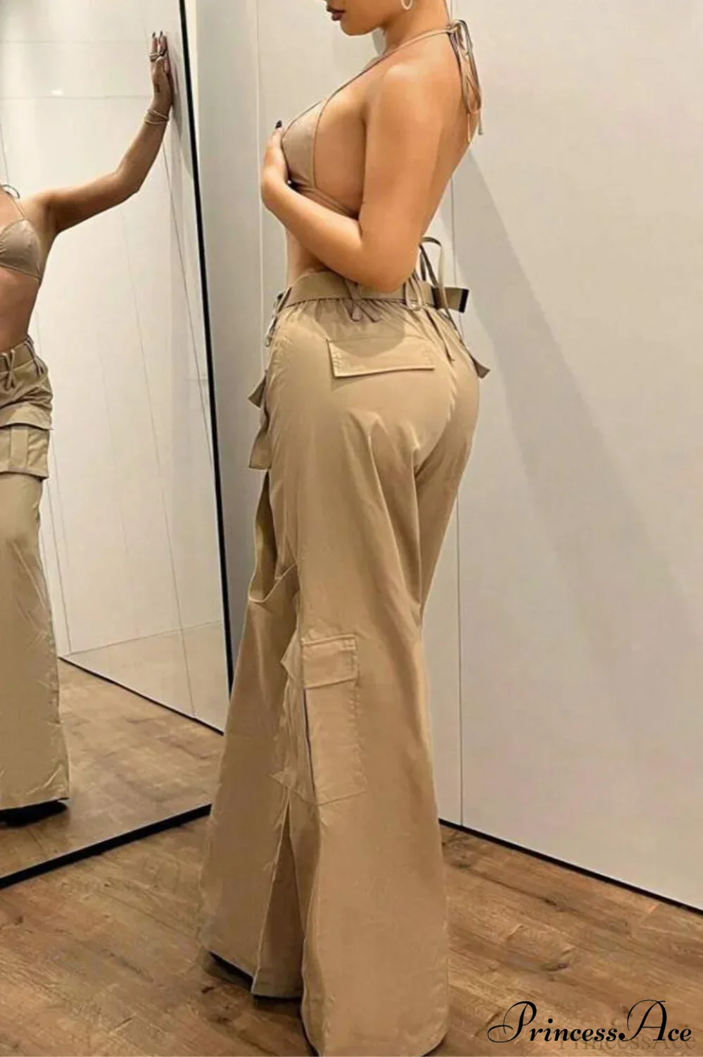 Multi-Pocket Mid-Rise Straight-Leg Cargo Pants - Image 4