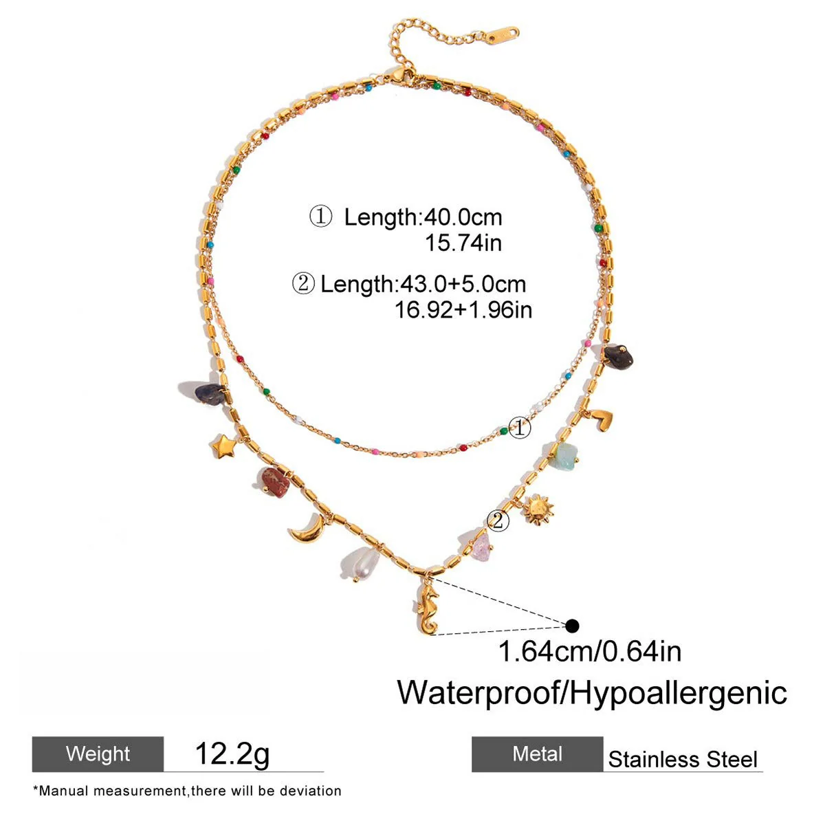Ocean Style Titanium Steel Double Layer NeckLace - Image 6