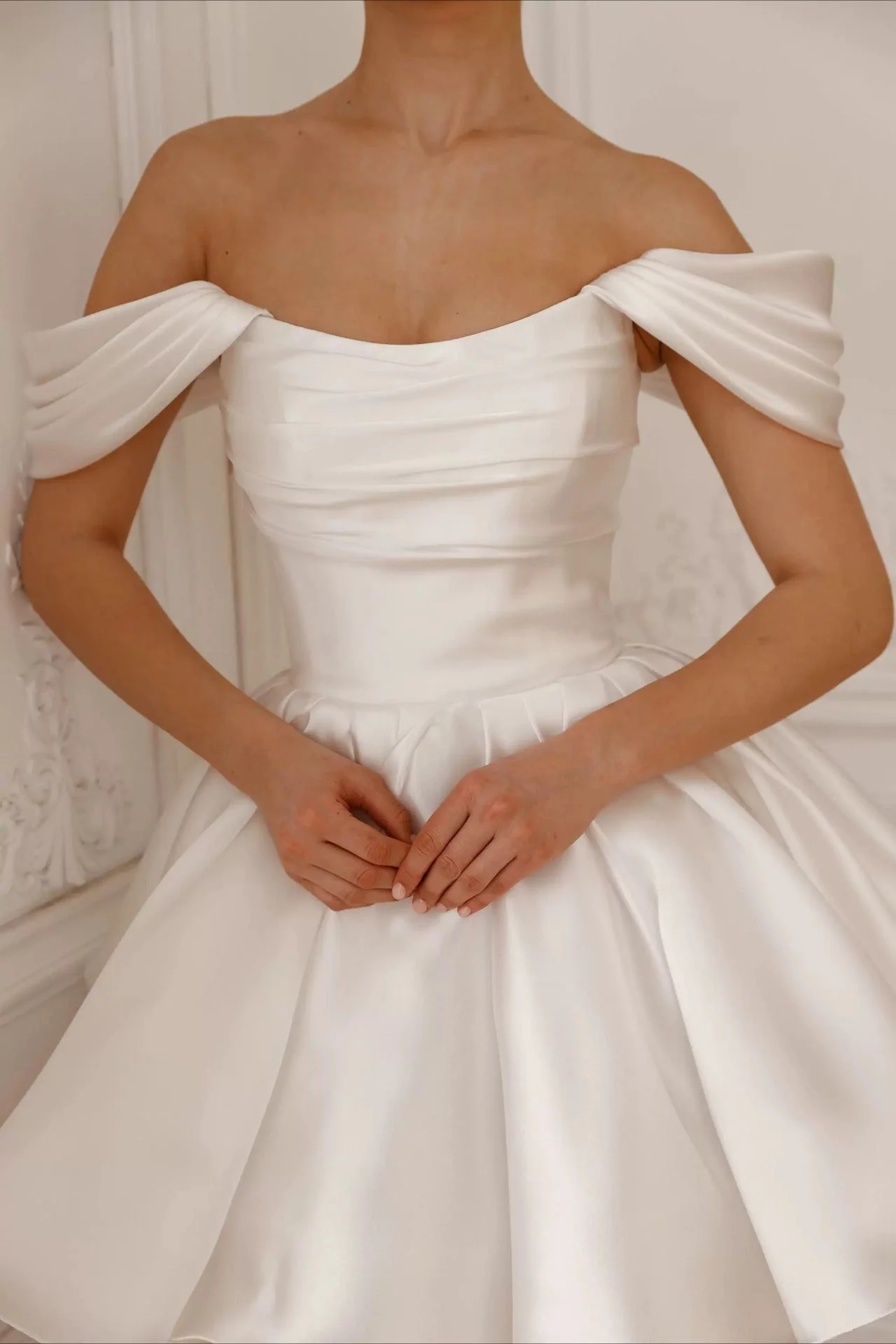 Off Shoulder Back Lace-up Short Fluffy Prom Dress - Image 4